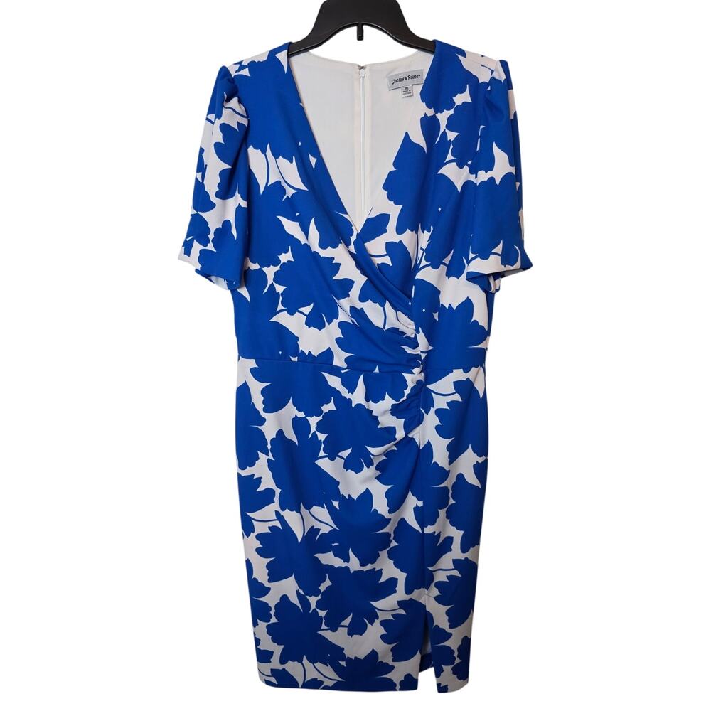 Shelby & Palmer Blue/White Midi Dress, Size 16